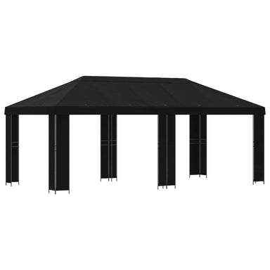 Tuinprieel 6 x 3 m Zwart Polyester en staal 190 gsm