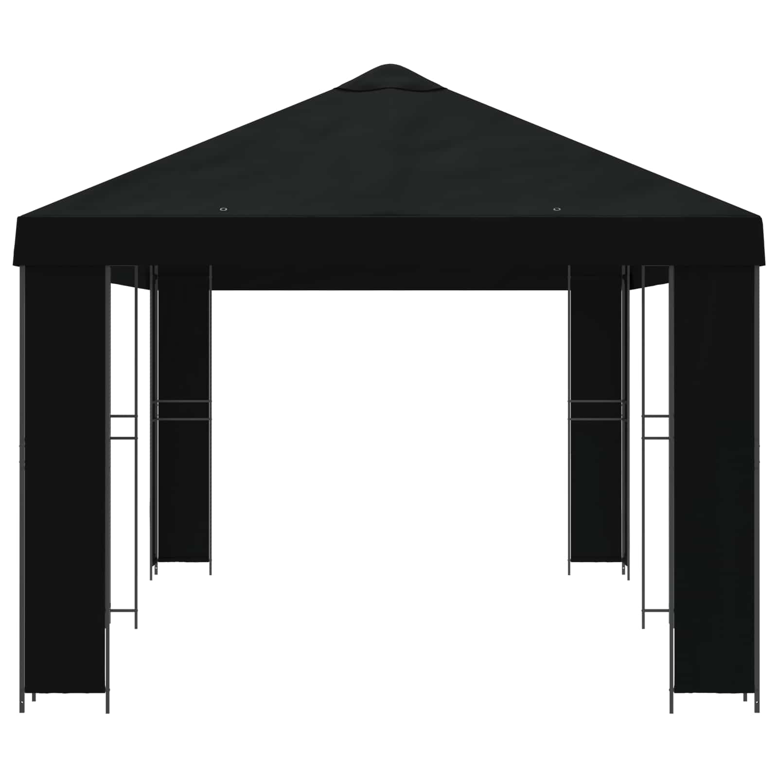 Tuinprieel 6 x 3 m Zwart Polyester en staal 190 gsm