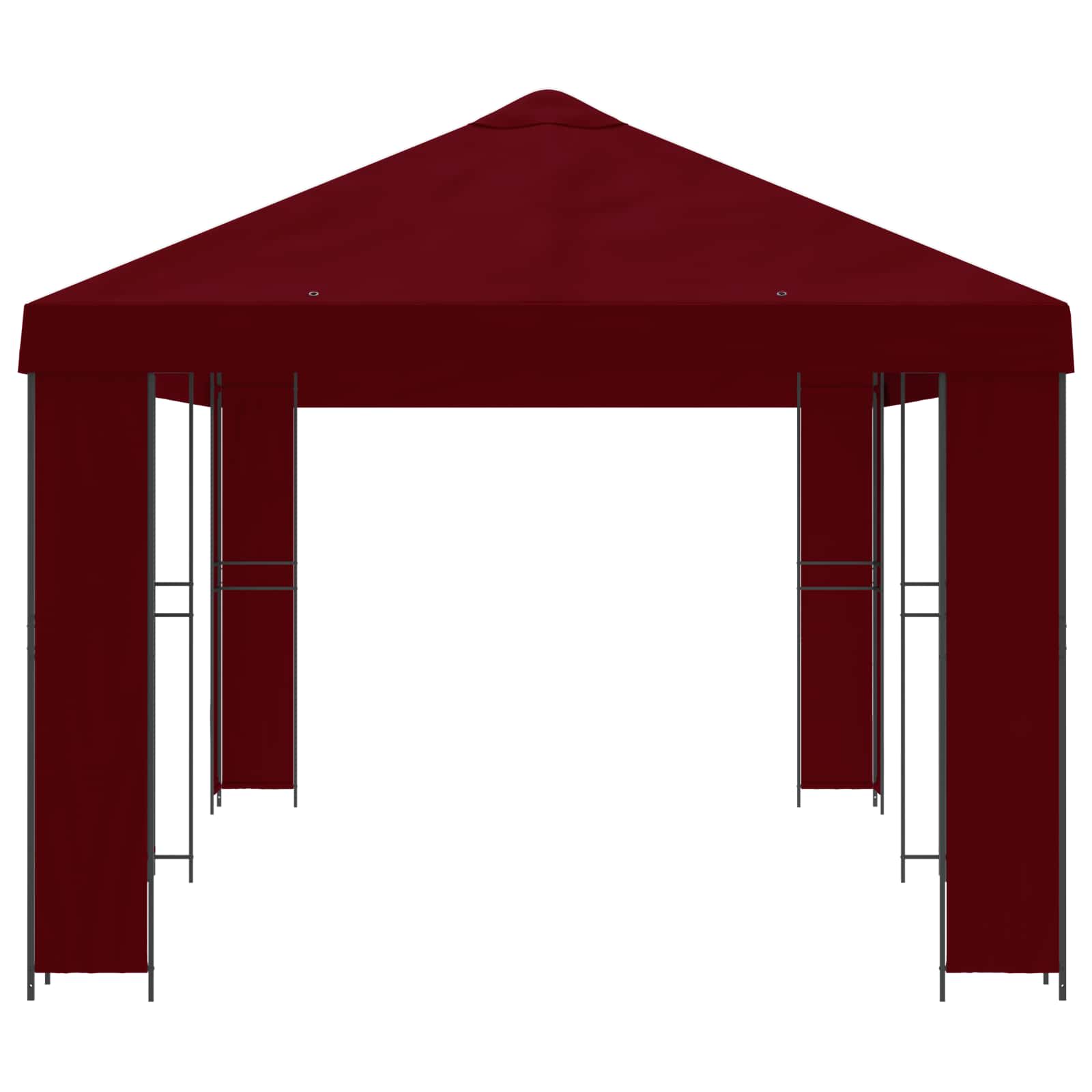 Tuinprieel 6 x 3 m Bordeauxrood Polyester en staal 190 gsm