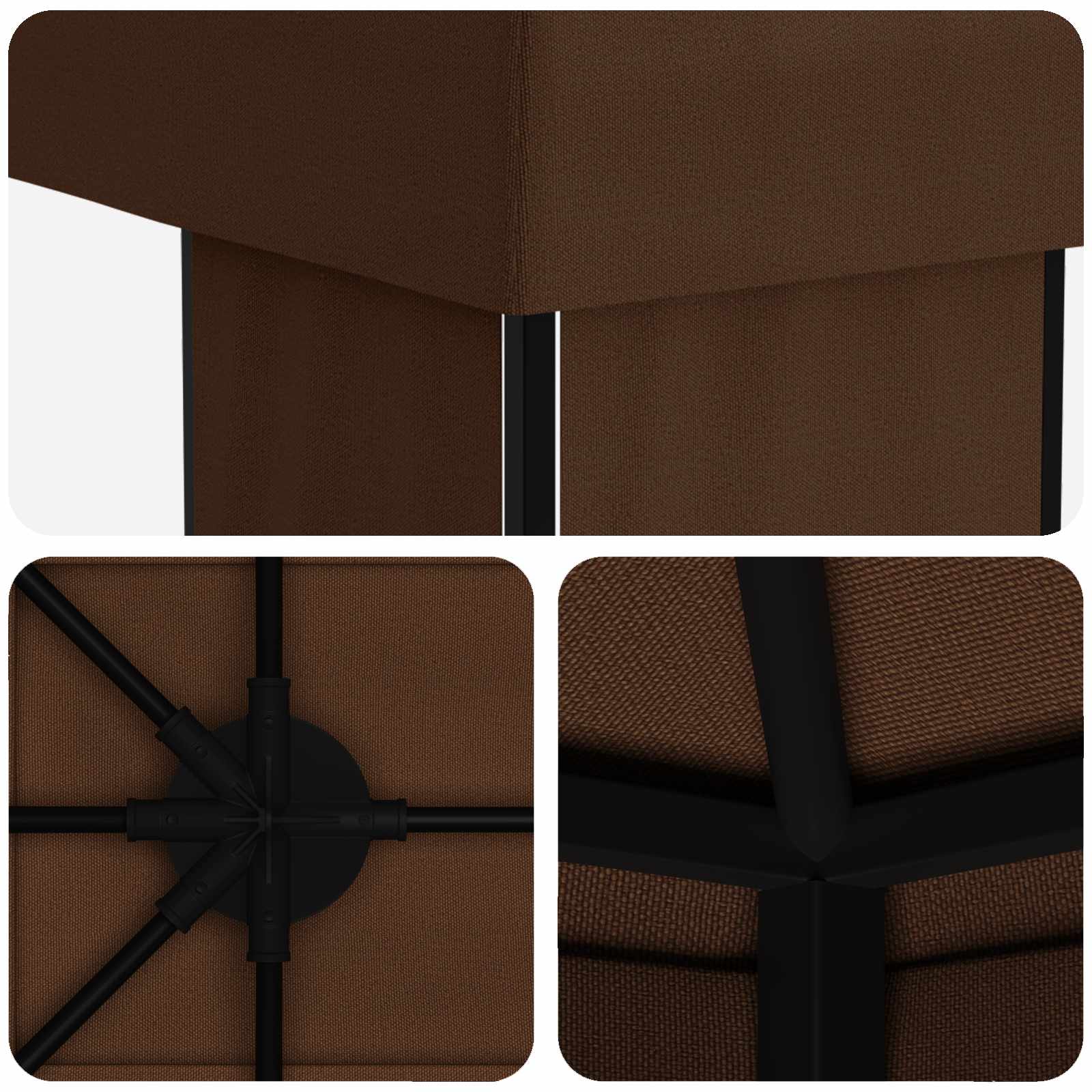 Tuinprieel 6 x 3 m Bruin Polyester en staal 190 gsm