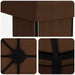 Tuinprieel 6 x 3 m Bruin Polyester en staal 190 gsm