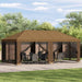 Tuin Gazebo met Zijwanden 6 x 3 m Beige Polyester en staal