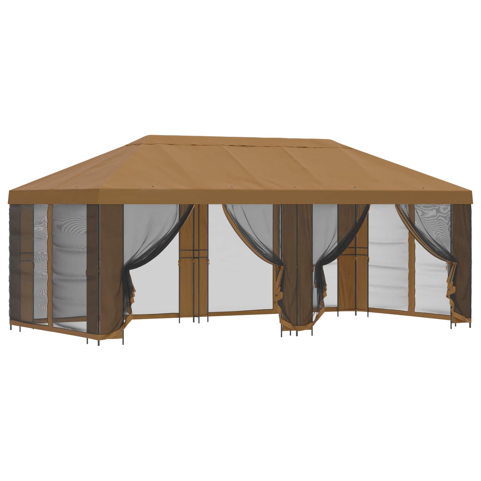 Tuin Gazebo met Zijwanden 6 x 3 m Beige Polyester en staal