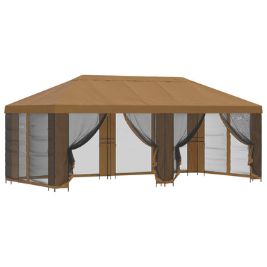 Tuin Gazebo met Zijwanden 6 x 3 m Beige Polyester en staal
