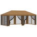 Tuin Gazebo met Zijwanden 6 x 3 m Beige Polyester en staal