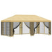 Tuin Gazebo met Zijwanden 6 x 3 m Crèmekleurig