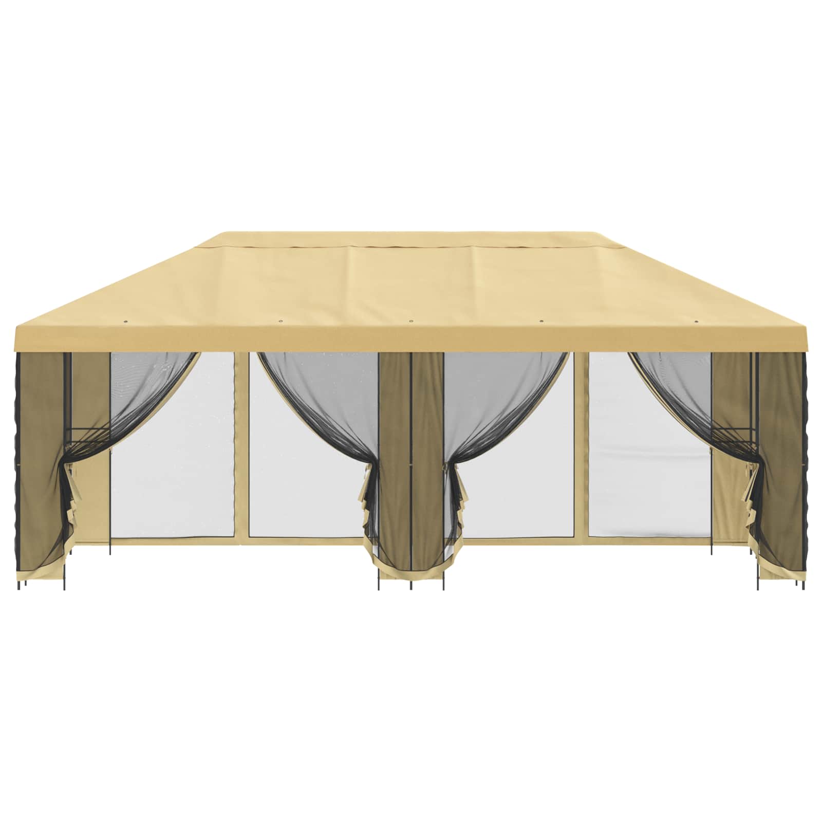 Tuin Gazebo met Zijwanden 6 x 3 m Crèmekleurig