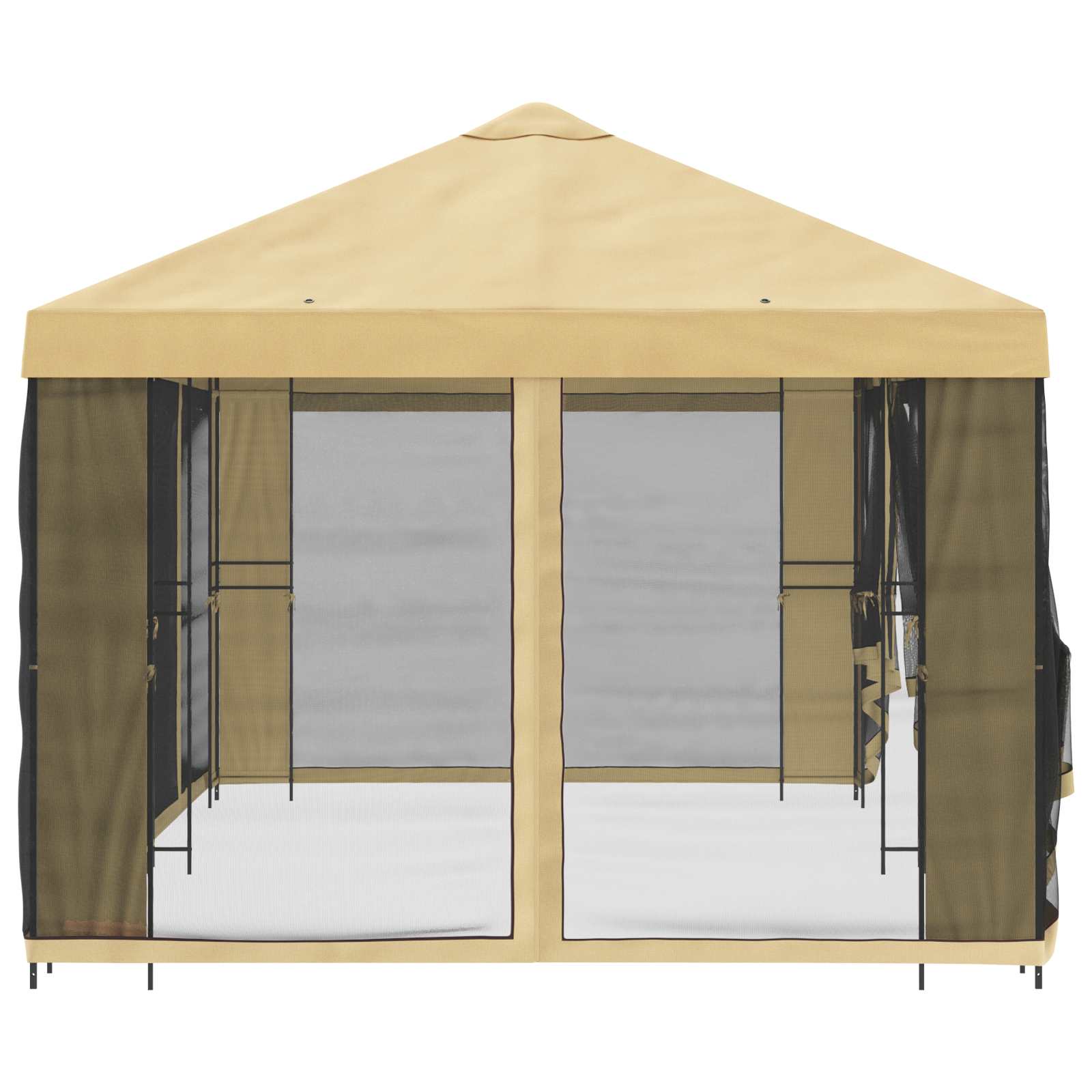 Tuin Gazebo met Zijwanden 6 x 3 m Crèmekleurig