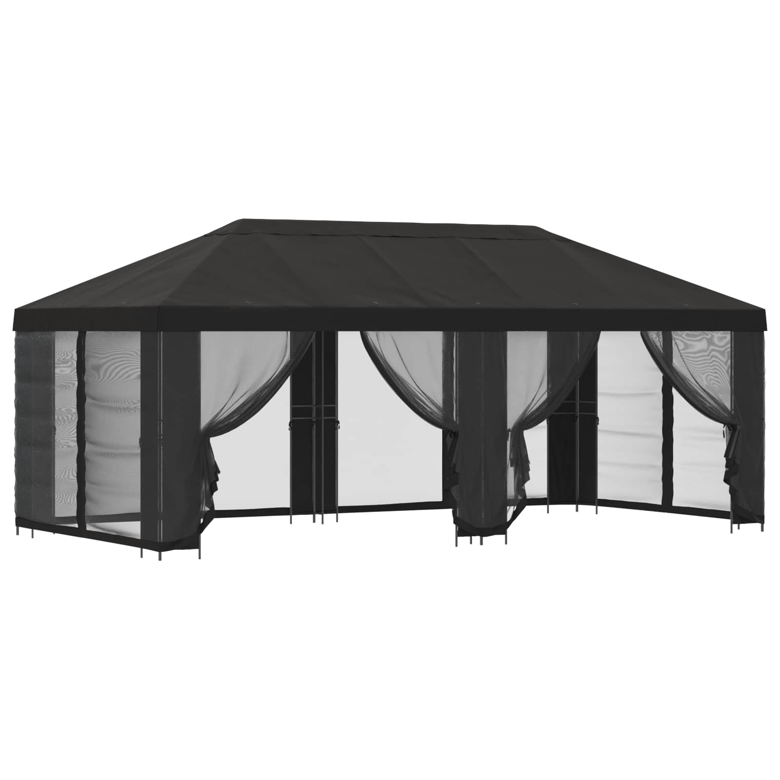 Tuin Gazebo met Zijwanden 6 x 3 m Antracietkleurig