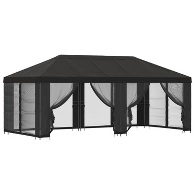 Tuin Gazebo met Zijwanden 6 x 3 m Antracietkleurig
