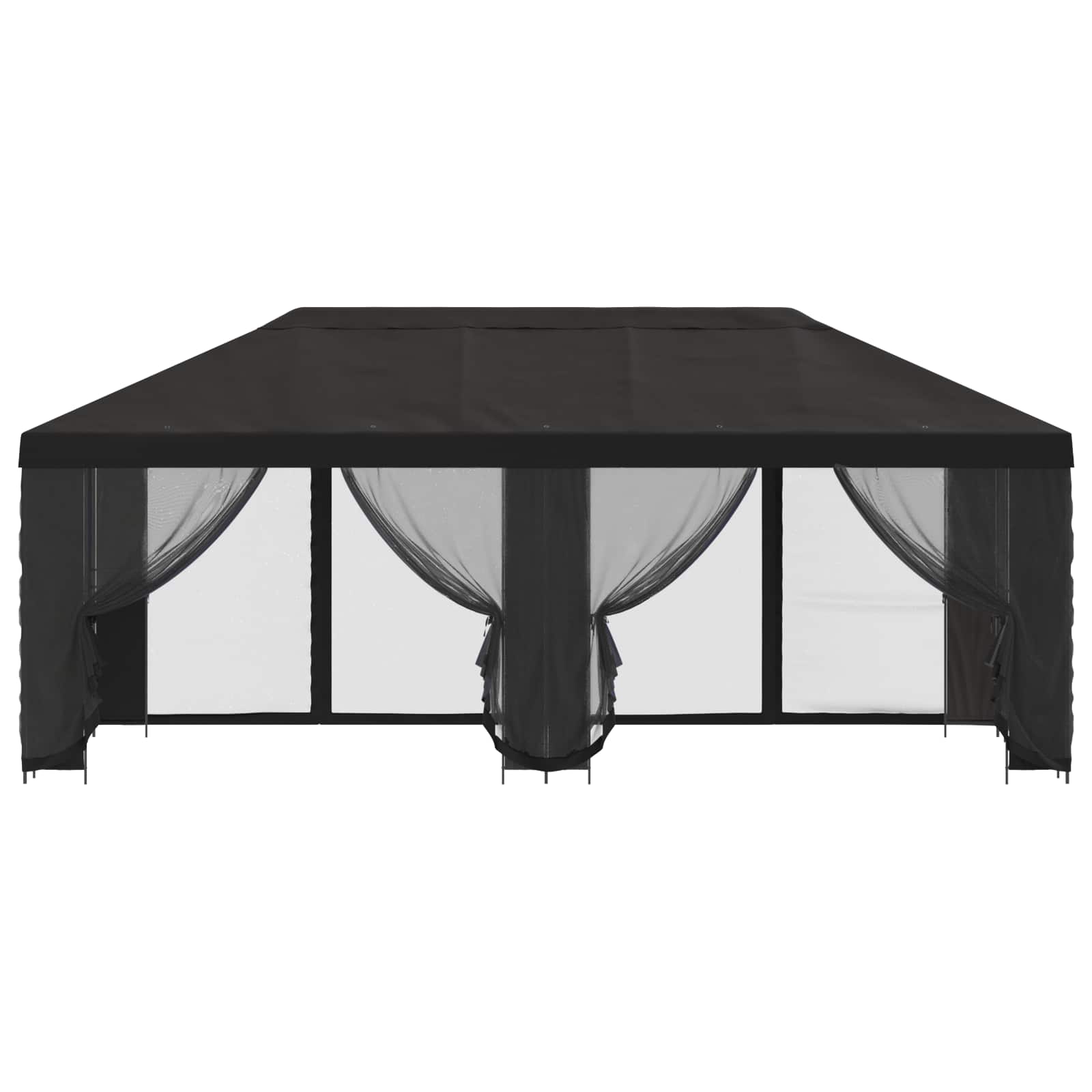 Tuin Gazebo met Zijwanden 6 x 3 m Antracietkleurig