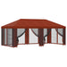 Tuin Gazebo met Zijwanden 6 x 3 m Terracotta Polyester en staal