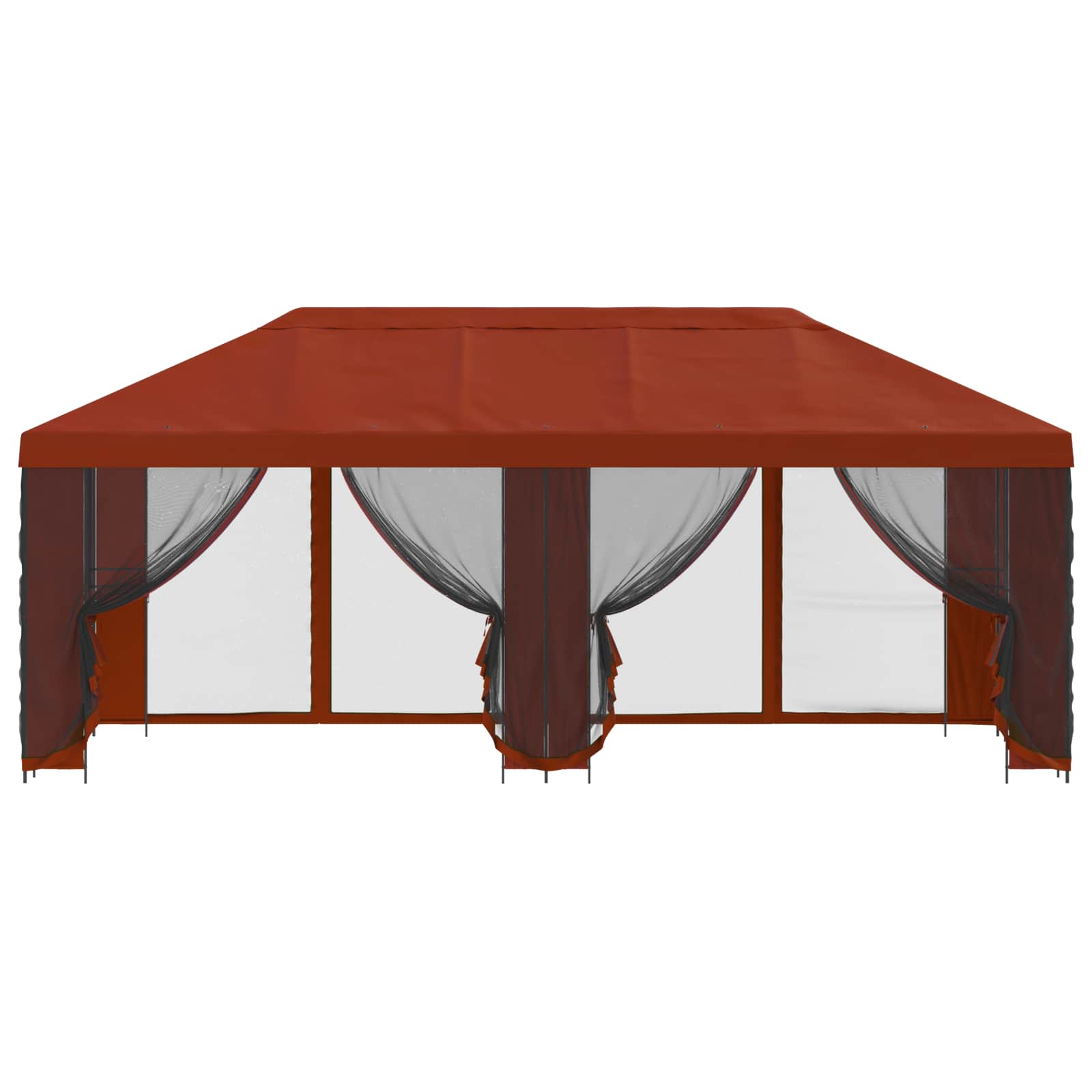 Tuin Gazebo met Zijwanden 6 x 3 m Terracotta Polyester en staal