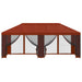 Tuin Gazebo met Zijwanden 6 x 3 m Terracotta Polyester en staal