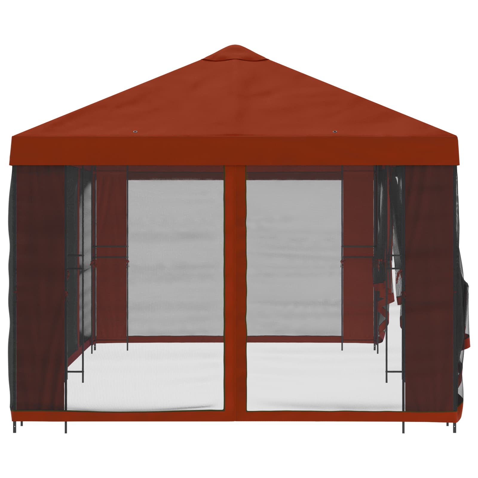 Tuin Gazebo met Zijwanden 6 x 3 m Terracotta Polyester en staal