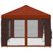 Tuin Gazebo met Zijwanden 6 x 3 m Terracotta Polyester en staal