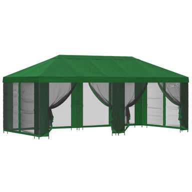 Tuin Gazebo met Zijwanden 6 x 3 m Groen Polyester en staal