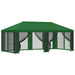 Tuin Gazebo met Zijwanden 6 x 3 m Groen Polyester en staal