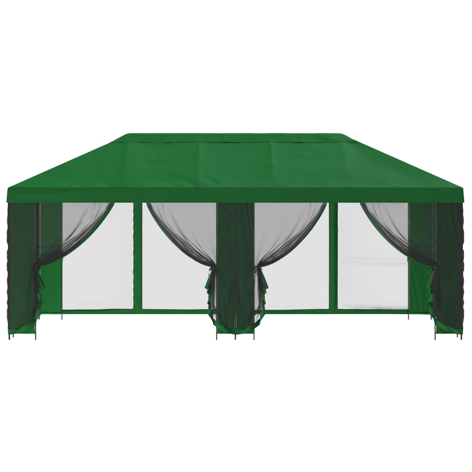 Tuin Gazebo met Zijwanden 6 x 3 m Groen Polyester en staal