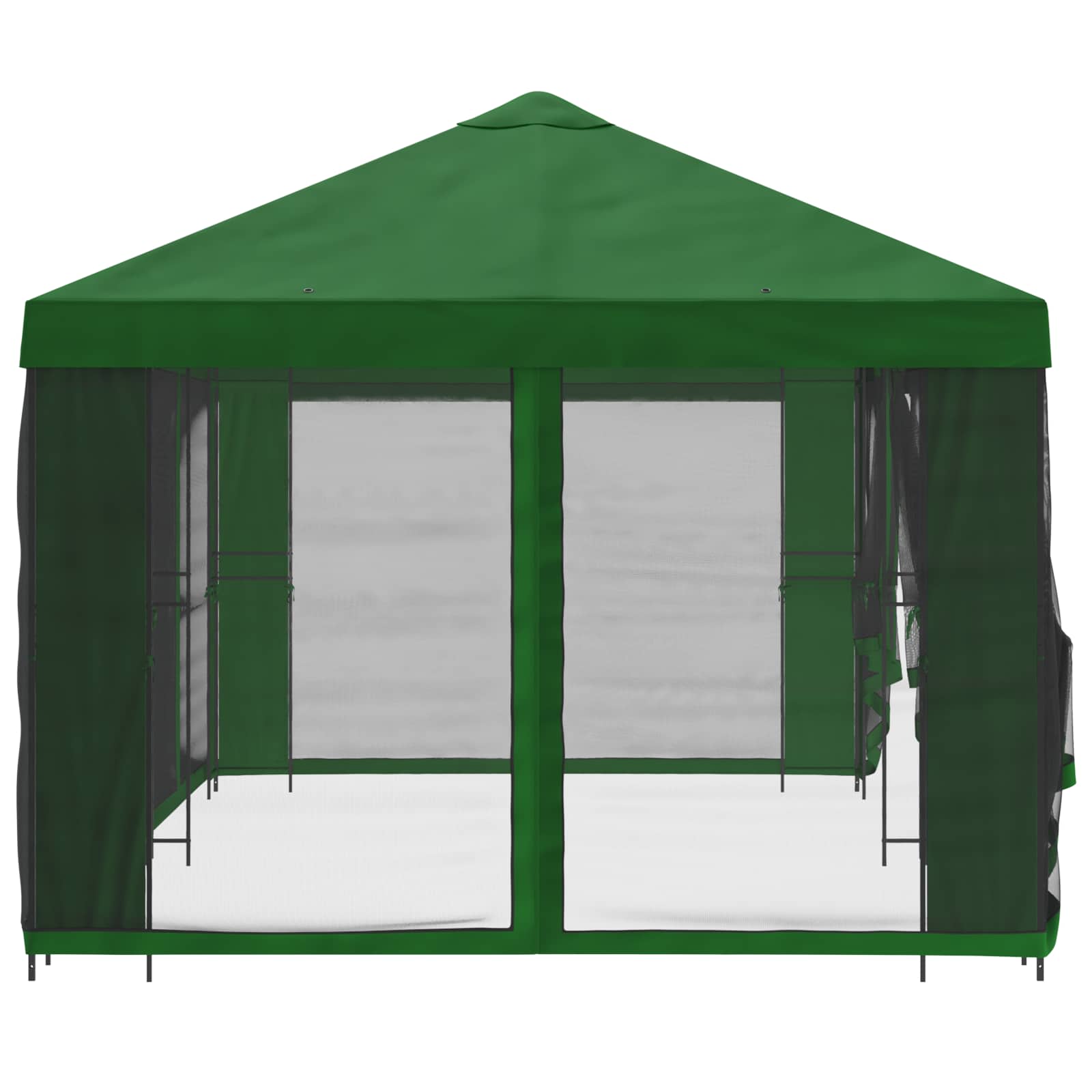 Tuin Gazebo met Zijwanden 6 x 3 m Groen Polyester en staal