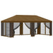 Tuin Gazebo met Zijwanden 6 x 3 m Taupe Polyester en staal