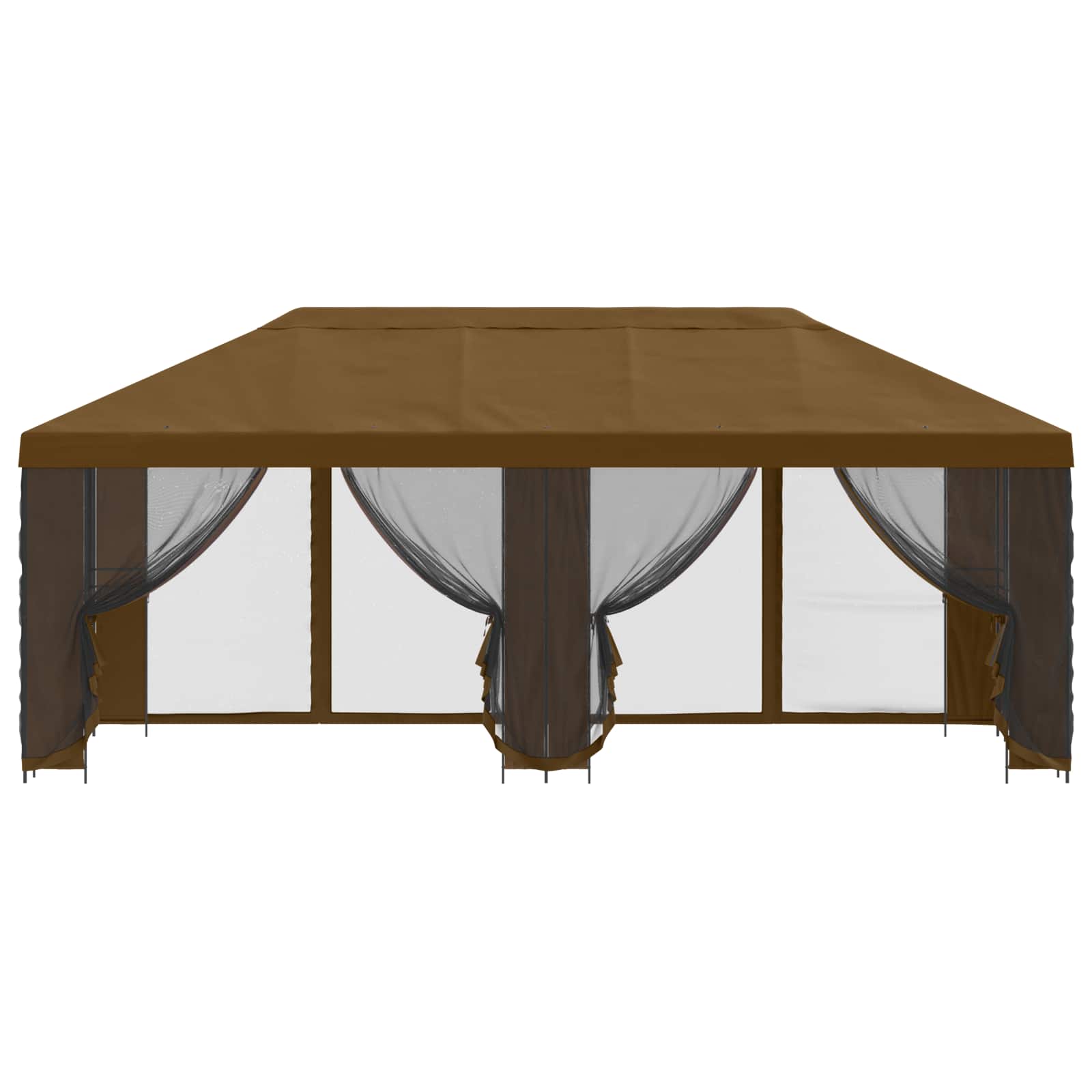 Tuin Gazebo met Zijwanden 6 x 3 m Taupe Polyester en staal