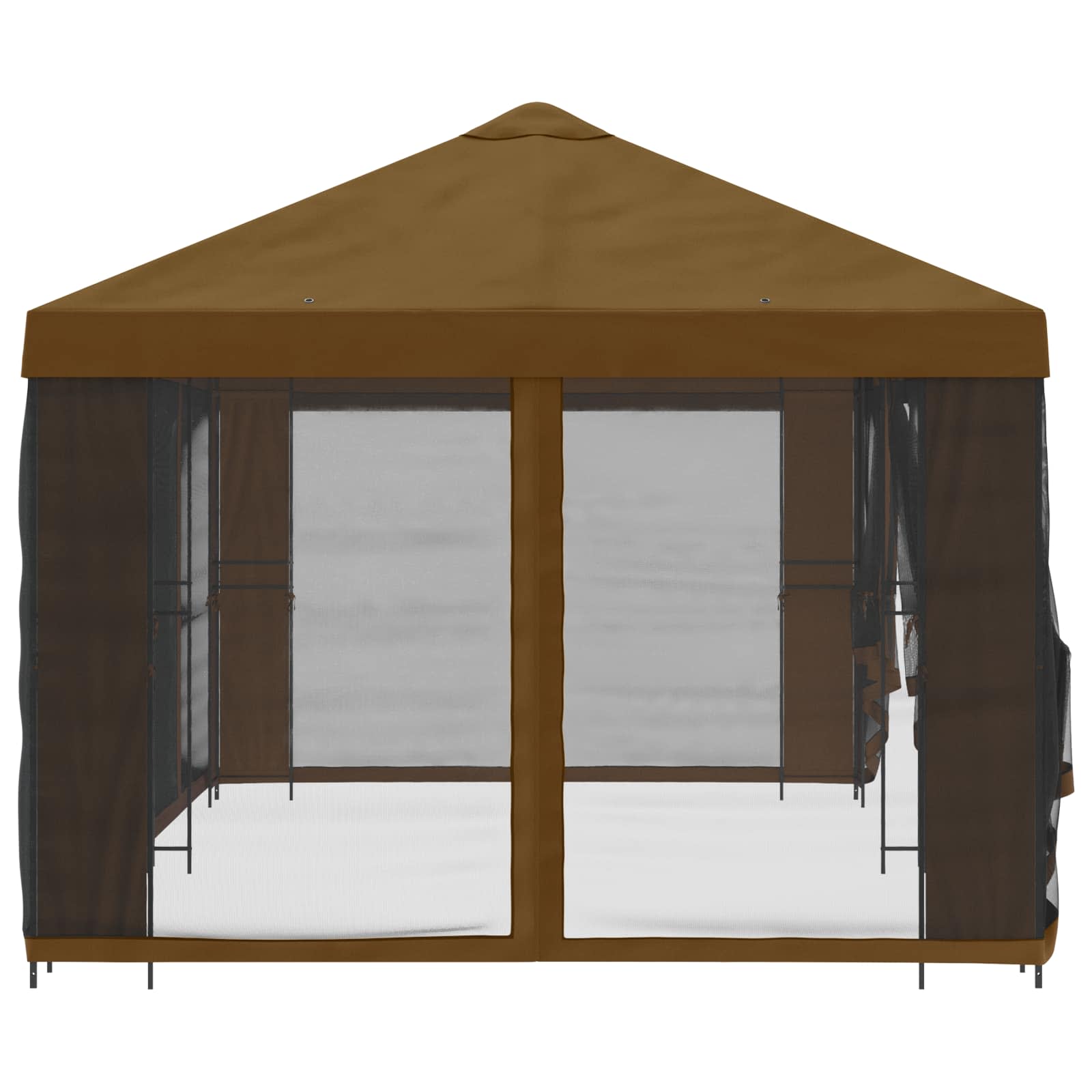 Tuin Gazebo met Zijwanden 6 x 3 m Taupe Polyester en staal