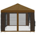Tuin Gazebo met Zijwanden 6 x 3 m Taupe Polyester en staal