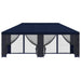 Tuin Gazebo met Zijwanden 6 x 3 m Blauw Polyester en staal