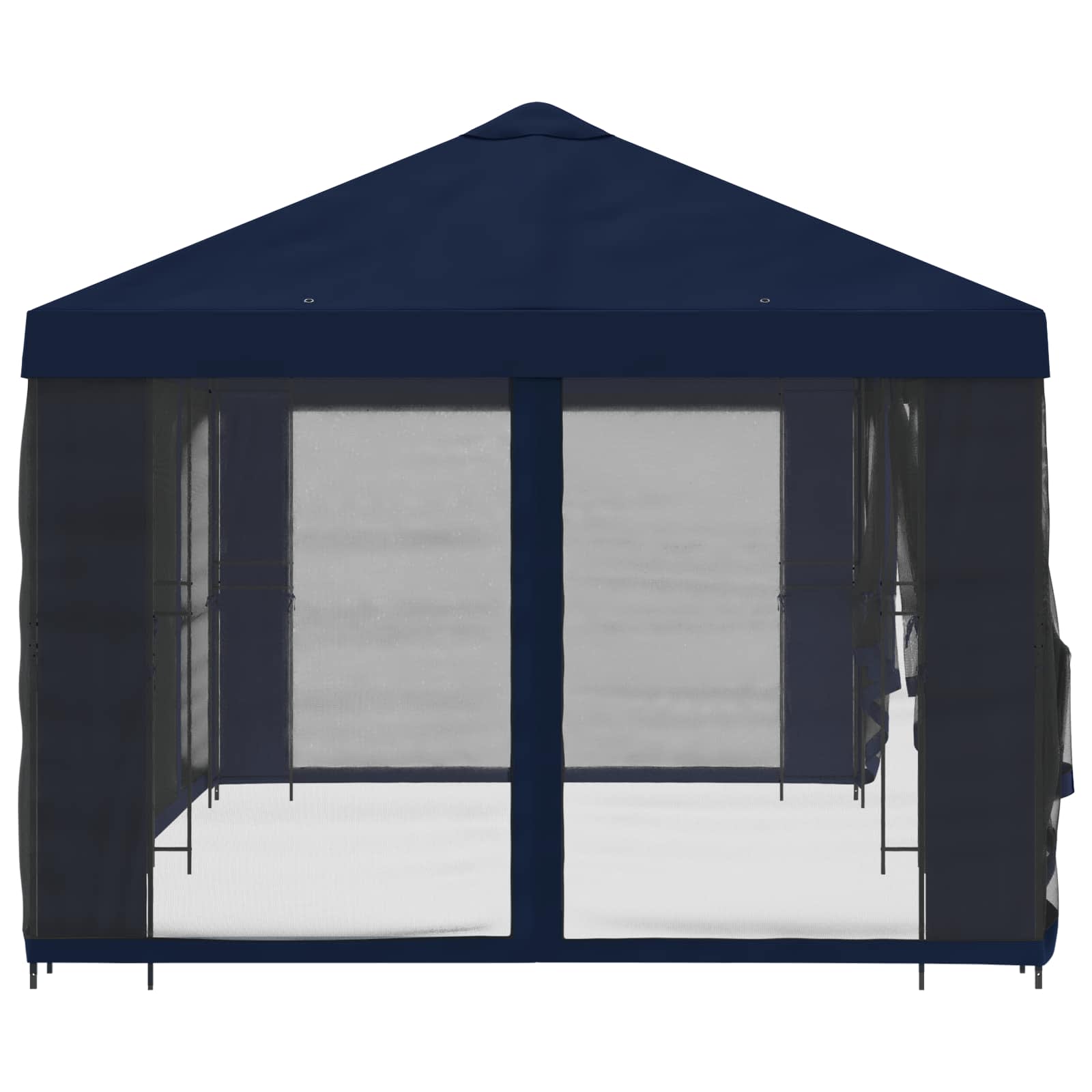Tuin Gazebo met Zijwanden 6 x 3 m Blauw Polyester en staal