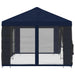 Tuin Gazebo met Zijwanden 6 x 3 m Blauw Polyester en staal