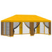 Tuin Gazebo met Zijwanden 6 x 3 m Geel Polyester en staal