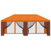 Tuin Gazebo met Zijwanden 6 x 3 m Oranje Polyester en staal