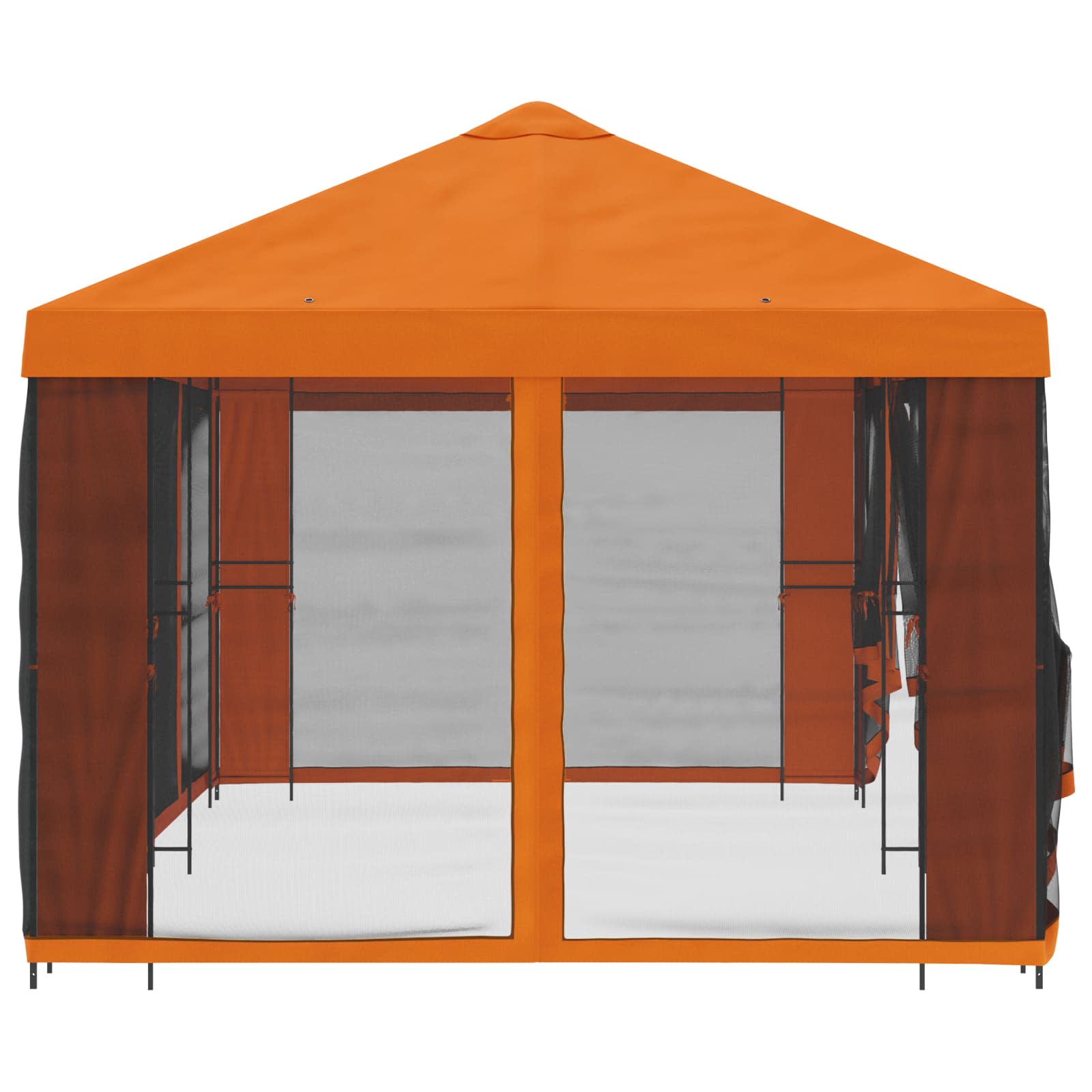 Tuin Gazebo met Zijwanden 6 x 3 m Oranje Polyester en staal