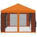 Tuin Gazebo met Zijwanden 6 x 3 m Oranje Polyester en staal