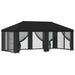 Tuin Gazebo met Zijwanden 6 x 3 m Zwart Polyester en staal