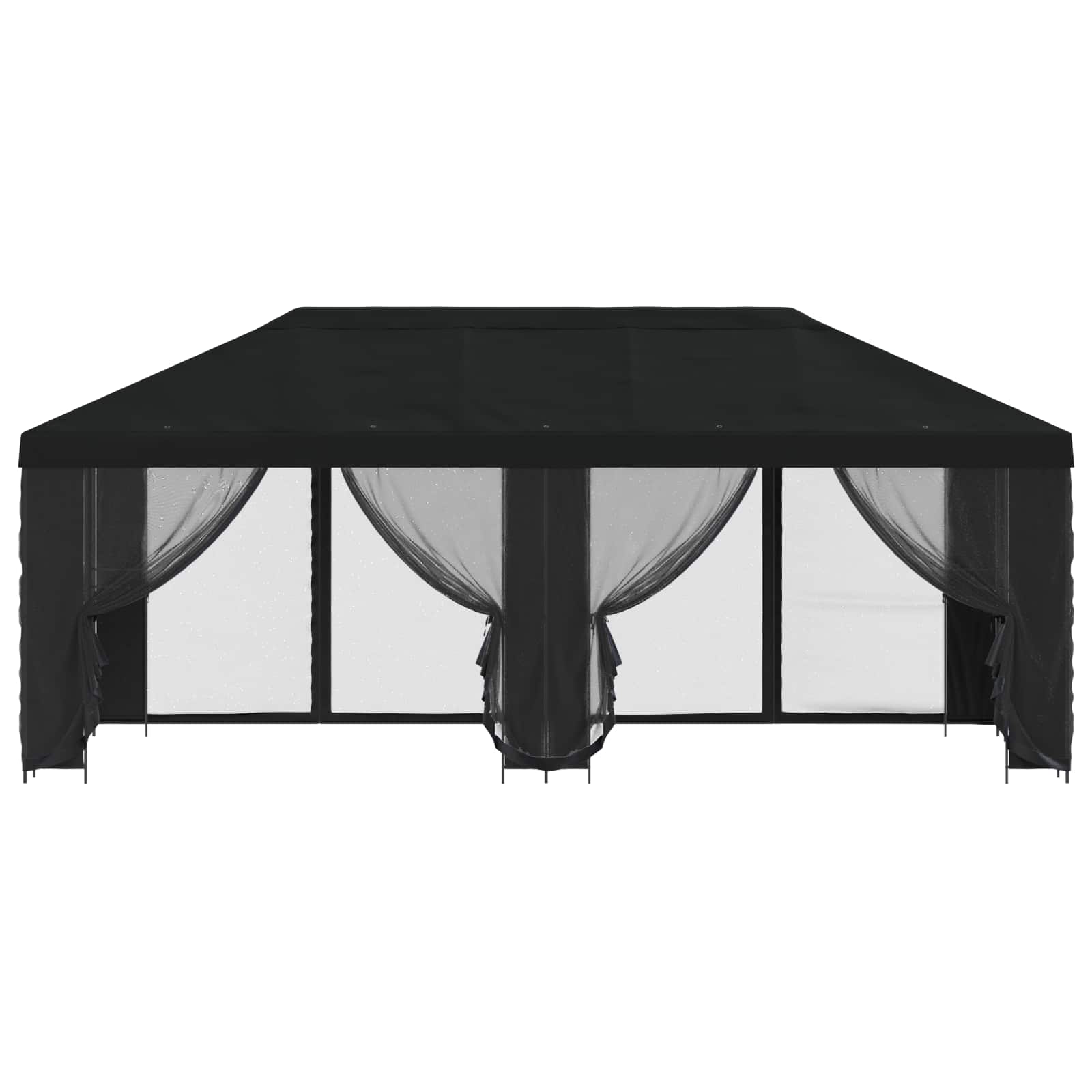 Tuin Gazebo met Zijwanden 6 x 3 m Zwart Polyester en staal