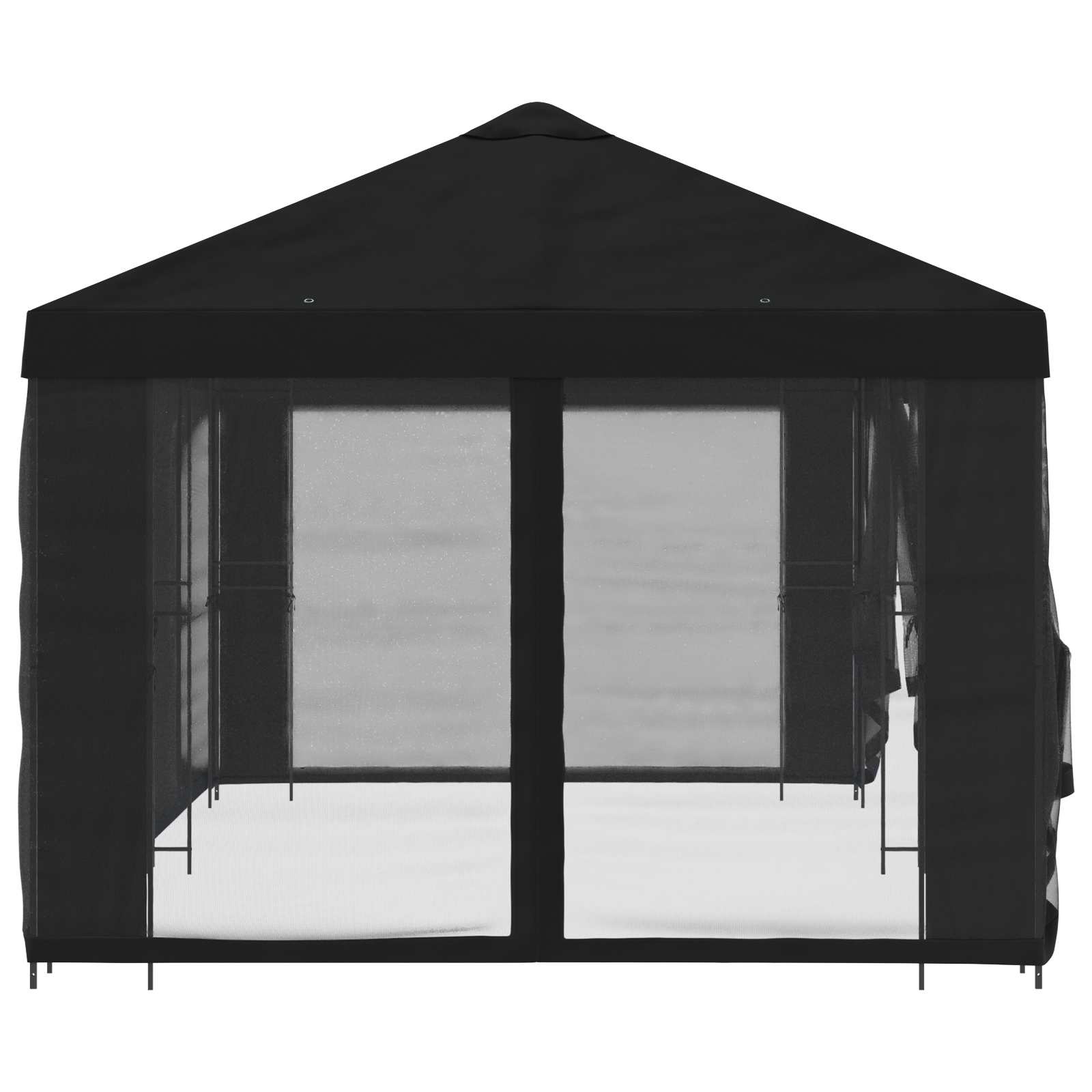 Tuin Gazebo met Zijwanden 6 x 3 m Zwart Polyester en staal