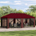 Tuin Gazebo met Zijwanden 6 x 3 m Bordeauxrood