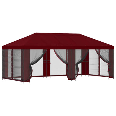 Tuin Gazebo met Zijwanden 6 x 3 m Bordeauxrood