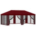 Tuin Gazebo met Zijwanden 6 x 3 m Bordeauxrood