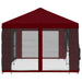 Tuin Gazebo met Zijwanden 6 x 3 m Bordeauxrood