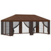 Tuin Gazebo met Zijwanden 6 x 3 m Bruin Polyester en staal