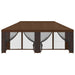 Tuin Gazebo met Zijwanden 6 x 3 m Bruin Polyester en staal