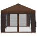 Tuin Gazebo met Zijwanden 6 x 3 m Bruin Polyester en staal