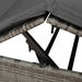 Dubbele ligbed Verstelbaar Grijs 205 x 129 x 200 cm poly rattan