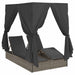 Dubbele ligbed Verstelbaar Grijs 205 x 129 x 200 cm poly rattan