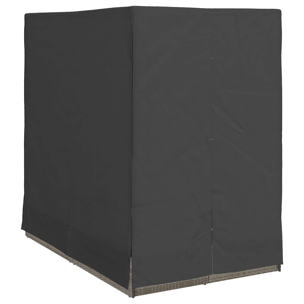 Dubbele ligbed Verstelbaar Grijs 205 x 129 x 200 cm poly rattan
