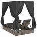 Dubbele ligbed Verstelbaar Grijs 205 x 129 x 200 cm poly rattan