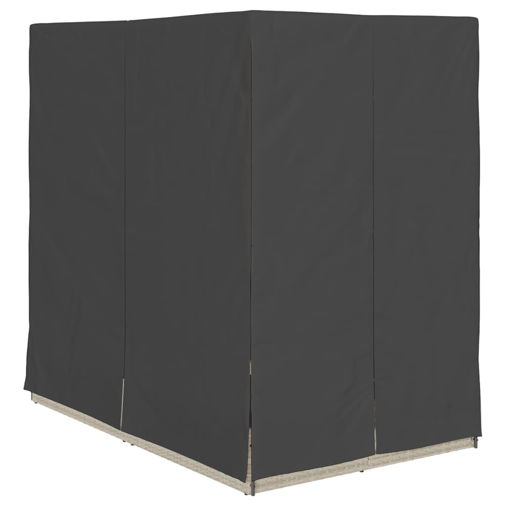 Dubbele ligbed Lichtgrijs 205 x 129 x 200 cm poly rattan